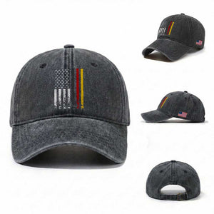 Patriotic Vintage German American Flag Washed Cotton Baseball Cap Germany Heritage Pride TS11 Washed Cap Universal Fit Dark Gray Print Your Wear