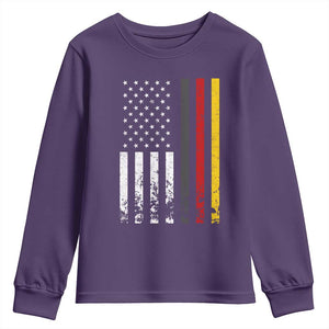 Patriotic Vintage German American Flag Youth Sweatshirt Germany Heritage Pride TS11 Purple Print Your Wear