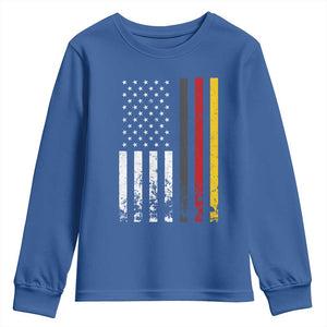 Patriotic Vintage German American Flag Youth Sweatshirt Germany Heritage Pride TS11 Royal Blue Print Your Wear