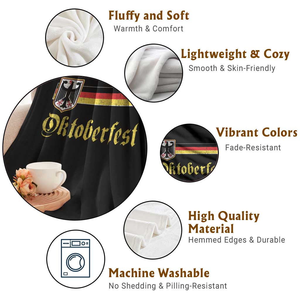 Oktoberfest German Drinking Festival Throw Blanket Bundesadler Coat of Arms TS11 Print Your Wear