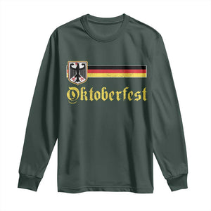 Oktoberfest German Drinking Festival Long Sleeve Shirt Bundesadler Coat of Arms TS11 Dark Forest Green Print Your Wear