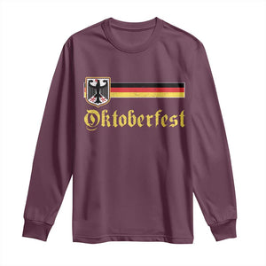 Oktoberfest German Drinking Festival Long Sleeve Shirt Bundesadler Coat of Arms TS11 Maroon Print Your Wear