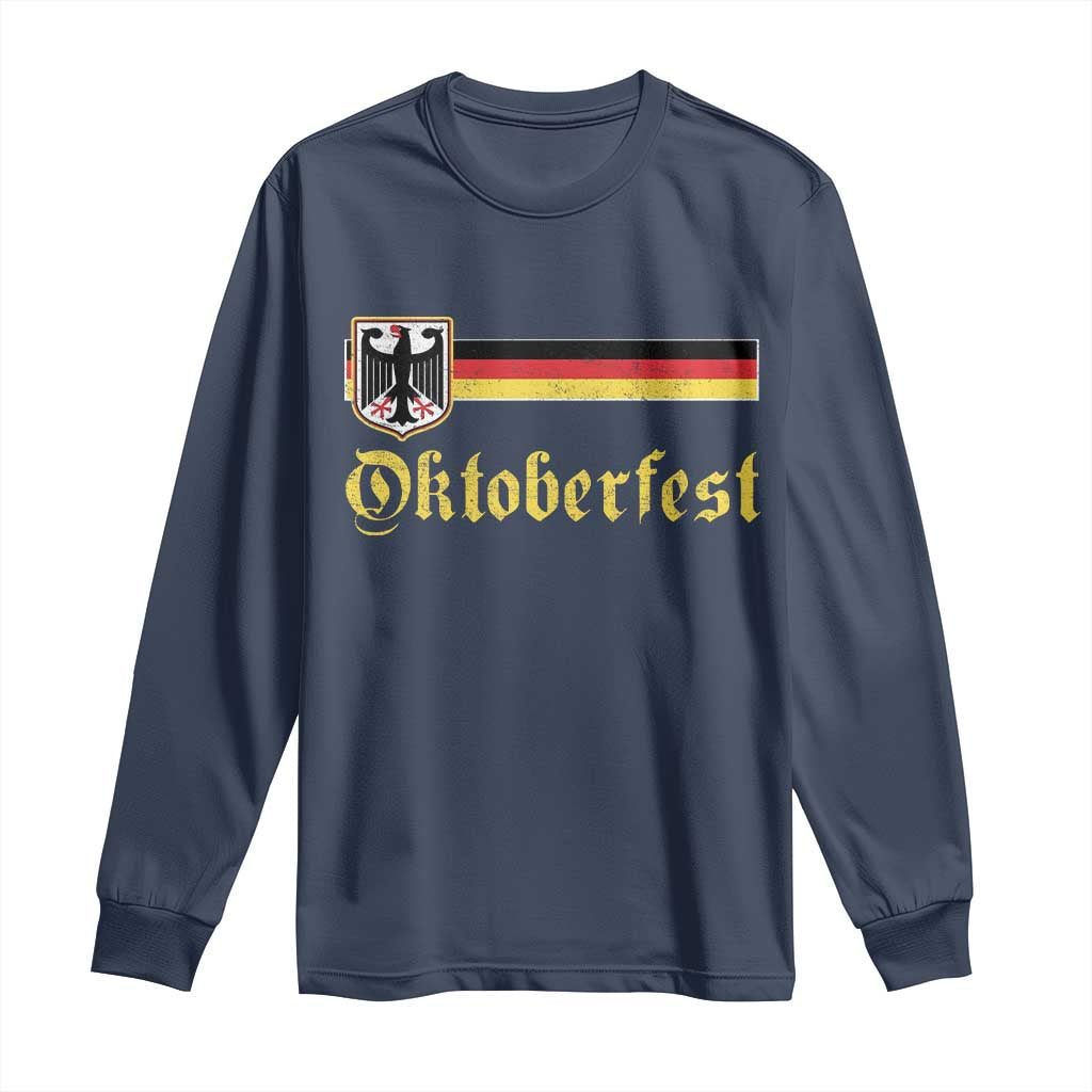 Oktoberfest German Drinking Festival Long Sleeve Shirt Bundesadler Coat of Arms TS11 Navy Print Your Wear
