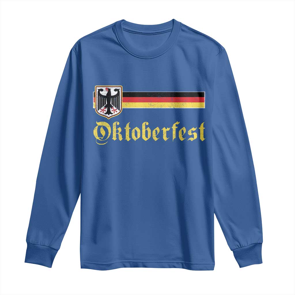 Oktoberfest German Drinking Festival Long Sleeve Shirt Bundesadler Coat of Arms TS11 Royal Blue Print Your Wear