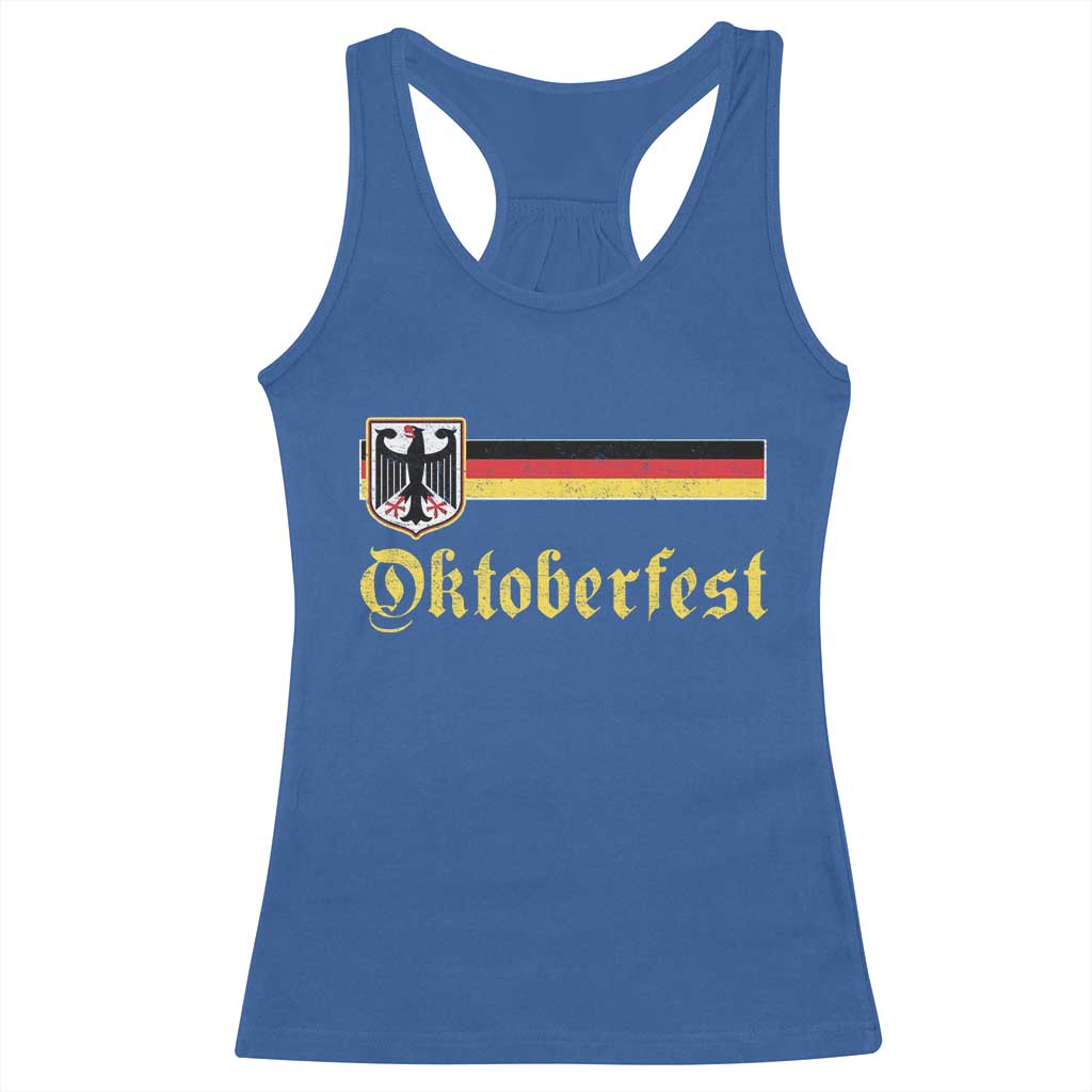 Oktoberfest German Drinking Festival Racerback Tank Top Bundesadler Coat of Arms TS11 Royal Blue Print Your Wear