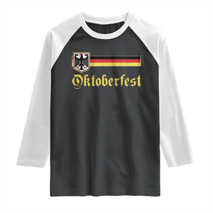 Oktoberfest German Drinking Festival Raglan Shirt Bundesadler Coat of Arms TS11 Black White Print Your Wear