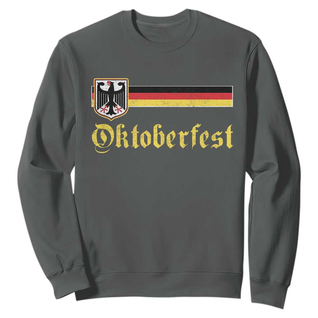 Oktoberfest German Drinking Festival Sweatshirt Bundesadler Coat of Arms TS11 Dark Heather Print Your Wear