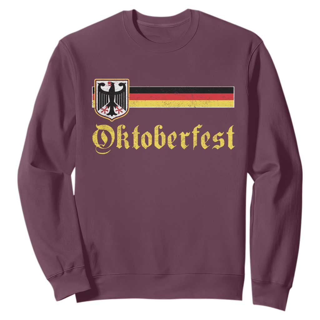 Oktoberfest German Drinking Festival Sweatshirt Bundesadler Coat of Arms TS11 Maroon Print Your Wear