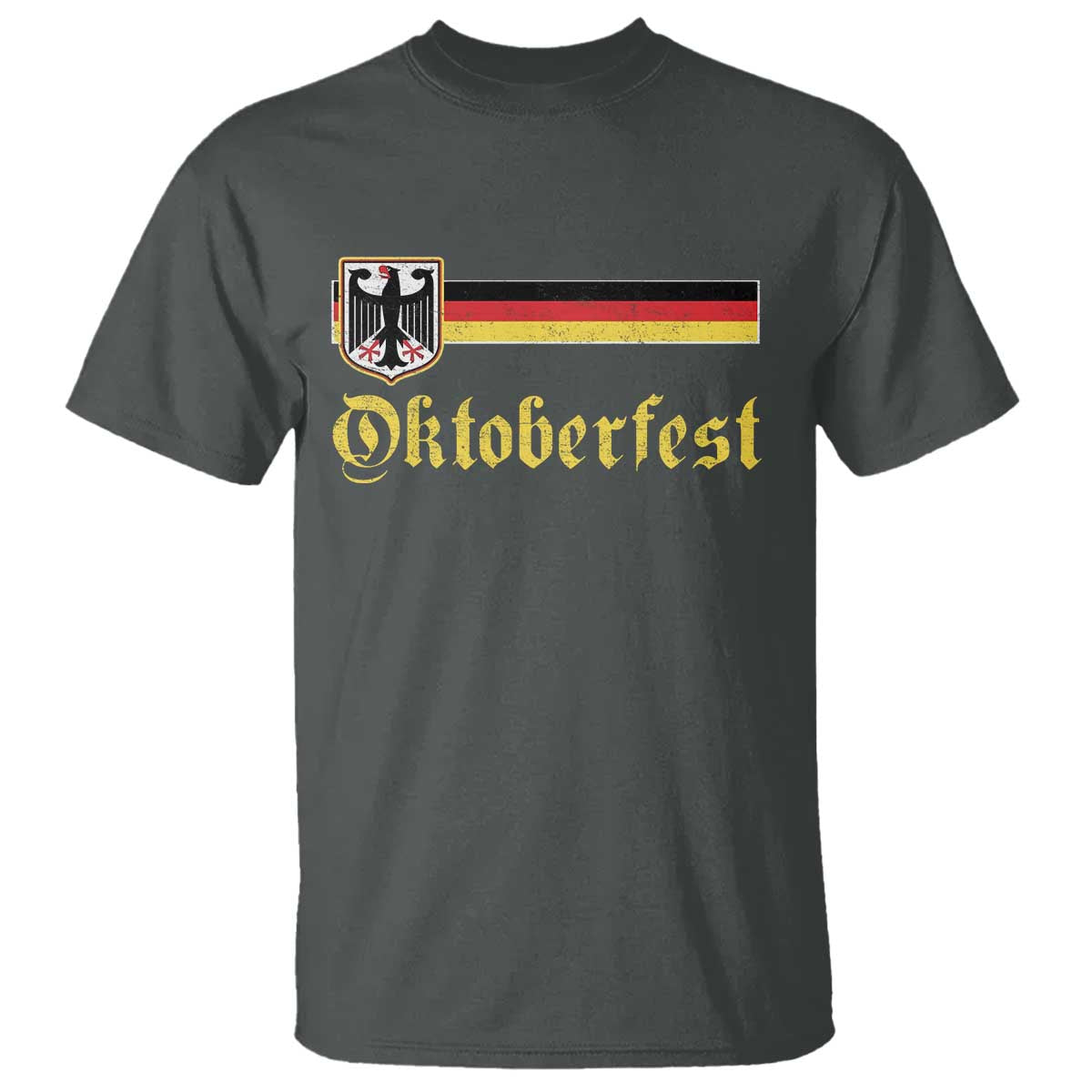 Oktoberfest German Drinking Festival T Shirt Bundesadler Coat of Arms TS11 Dark Heather Print Your Wear