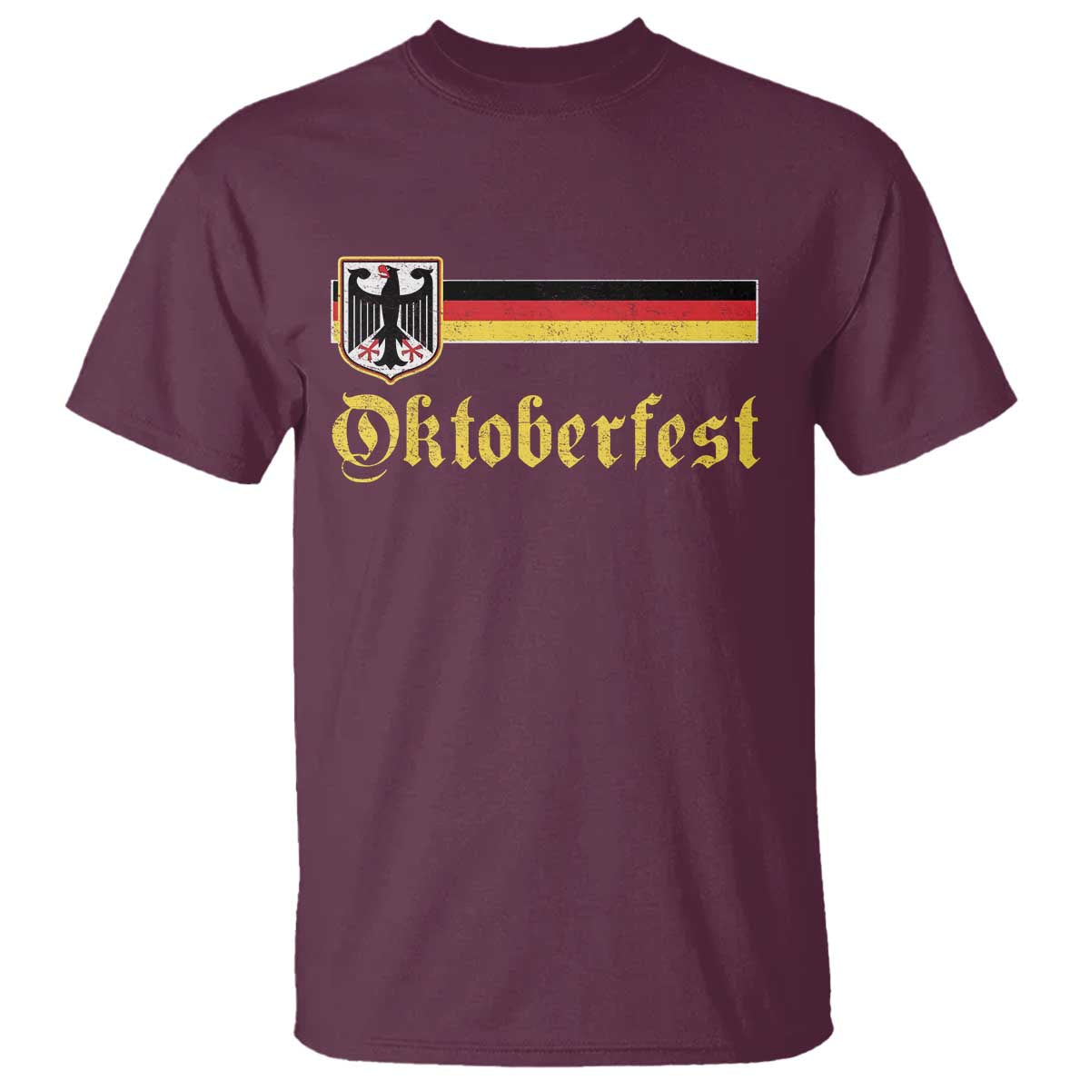 Oktoberfest German Drinking Festival T Shirt Bundesadler Coat of Arms TS11 Maroon Print Your Wear