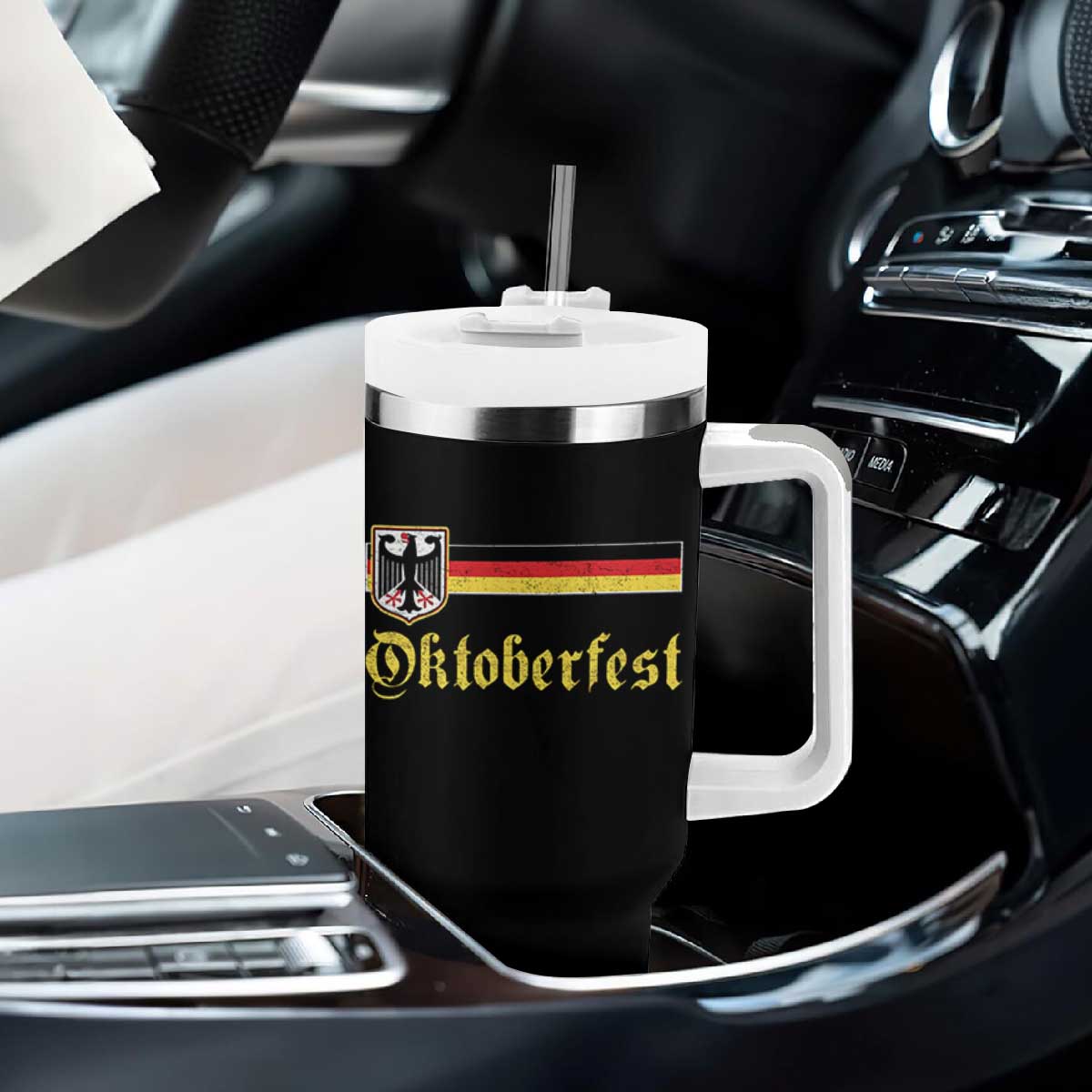 Oktoberfest German Drinking Festival Tumbler With Handle Bundesadler Coat of Arms TS11 Print Your Wear