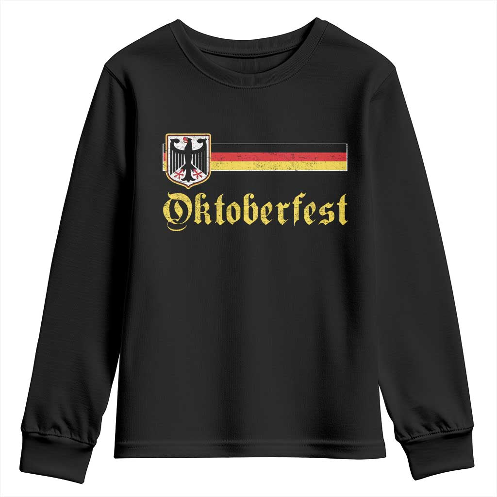 Oktoberfest German Drinking Festival Youth Sweatshirt Bundesadler Coat of Arms TS11 Black Print Your Wear
