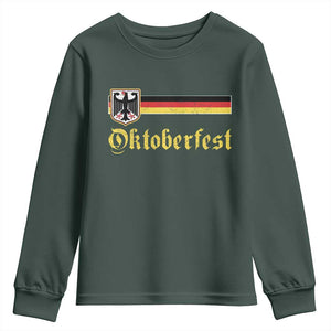 Oktoberfest German Drinking Festival Youth Sweatshirt Bundesadler Coat of Arms TS11 Dark Forest Green Print Your Wear