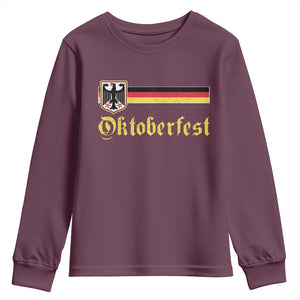 Oktoberfest German Drinking Festival Youth Sweatshirt Bundesadler Coat of Arms TS11 Maroon Print Your Wear