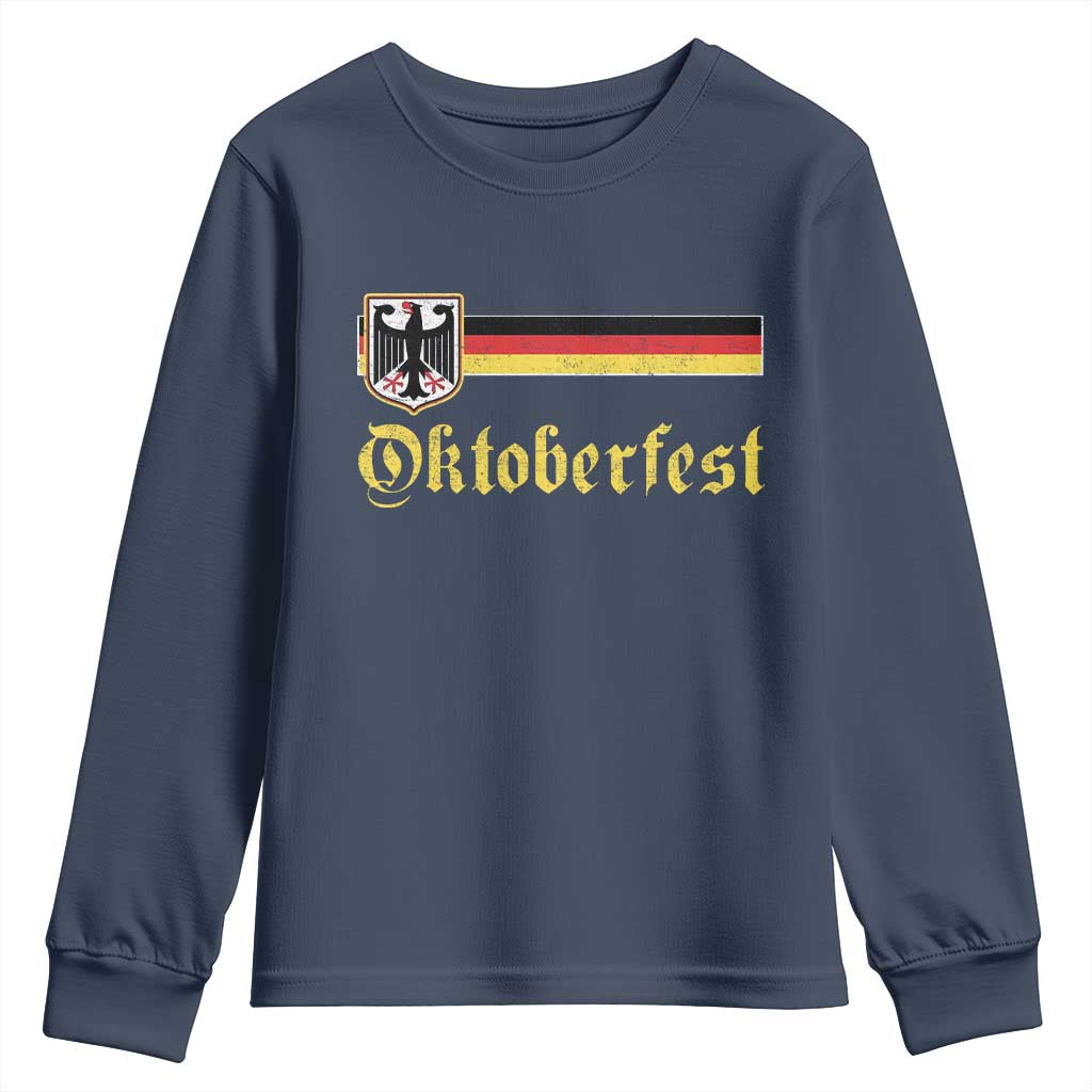 Oktoberfest German Drinking Festival Youth Sweatshirt Bundesadler Coat of Arms TS11 Navy Print Your Wear