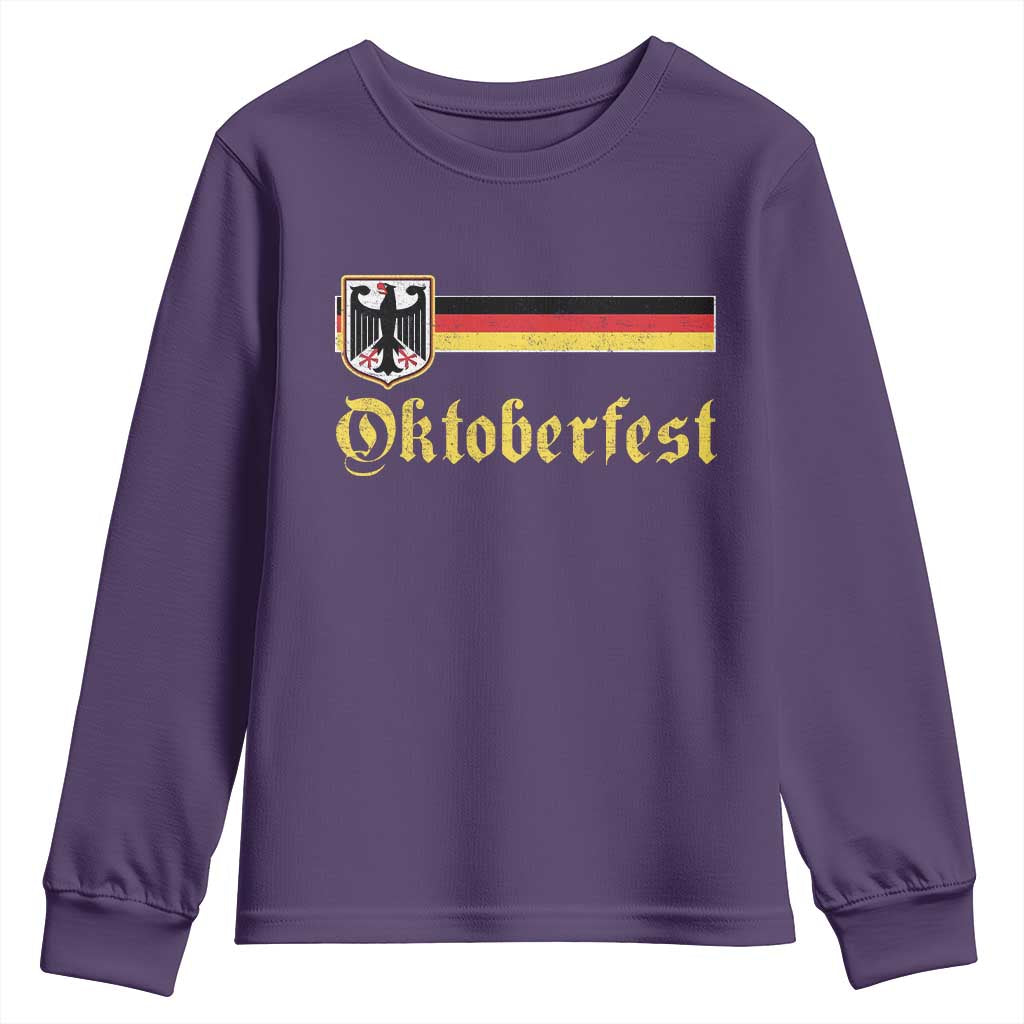 Oktoberfest German Drinking Festival Youth Sweatshirt Bundesadler Coat of Arms TS11 Purple Print Your Wear