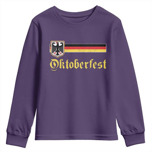 Oktoberfest German Drinking Festival Youth Sweatshirt Bundesadler Coat of Arms TS11 Purple Print Your Wear