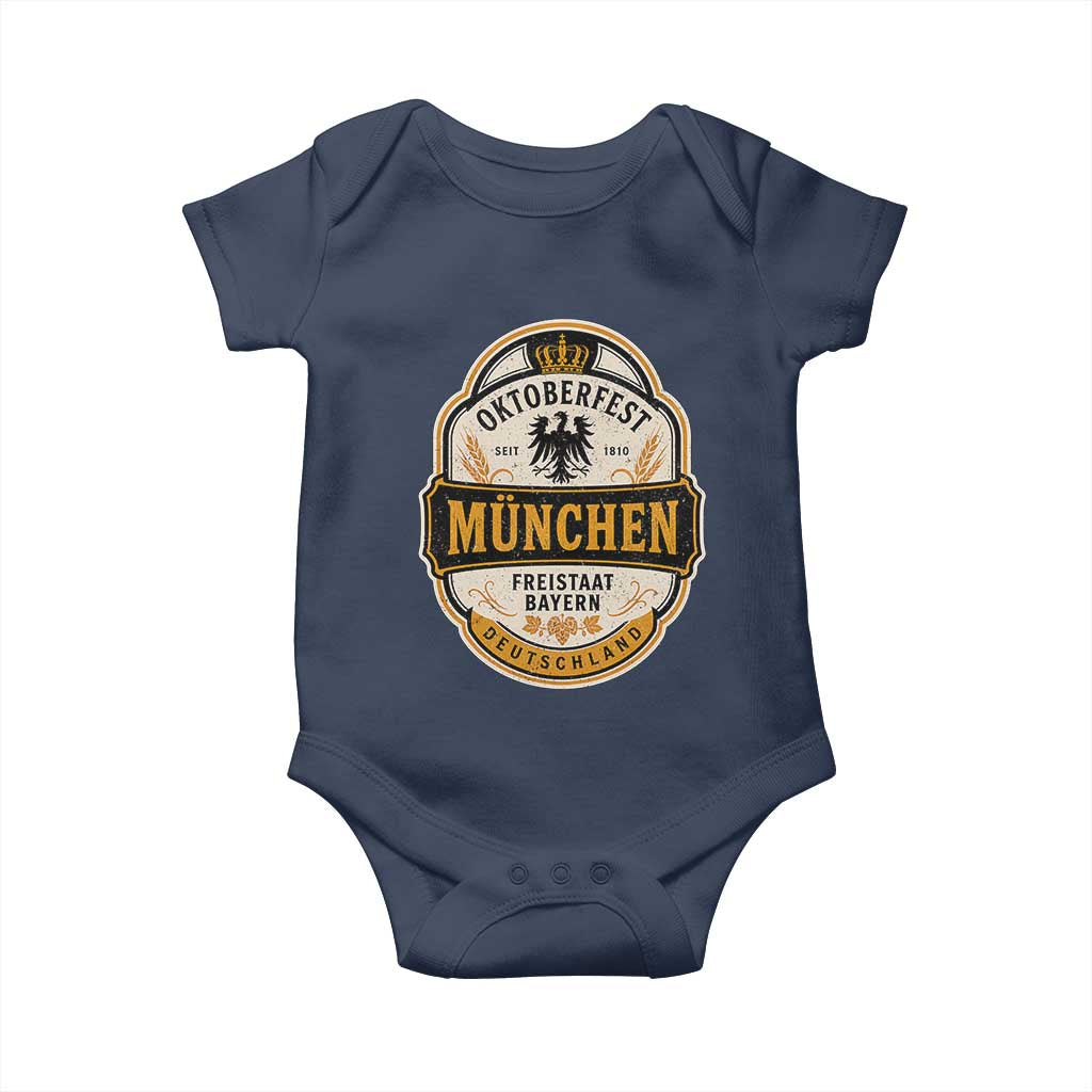 Oktoberfest Munchen Deutschland German Beer Festival Baby Onesie Freistaat Bayern Heraldic Eagle