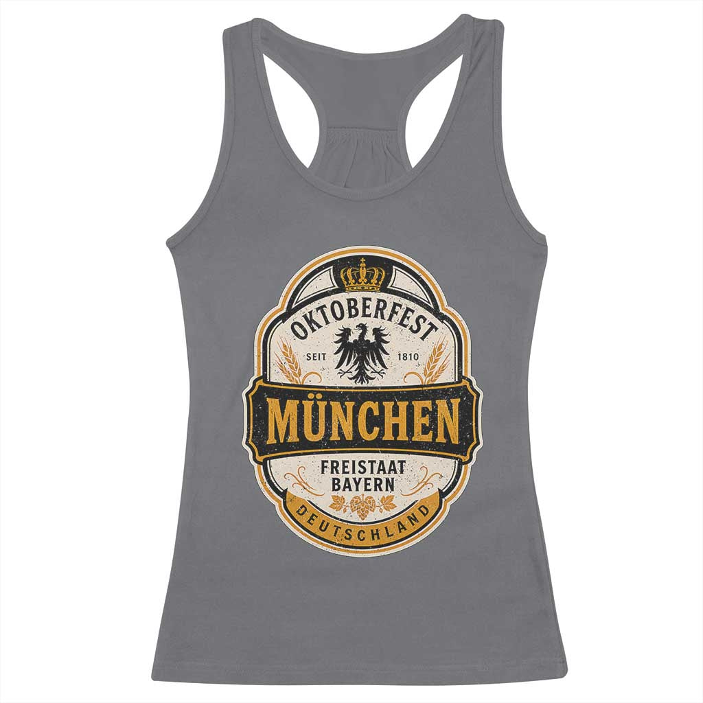 Oktoberfest Munchen Deutschland German Beer Festival Racerback Tank Top Freistaat Bayern Heraldic Eagle