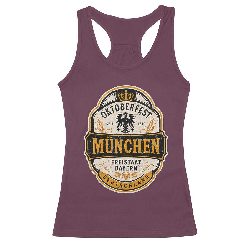 Oktoberfest Munchen Deutschland German Beer Festival Racerback Tank Top Freistaat Bayern Heraldic Eagle