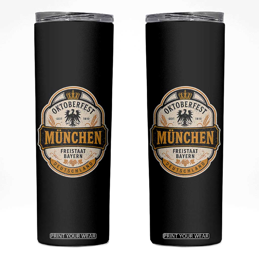 Oktoberfest Munchen Deutschland German Beer Festival Skinny Tumbler Freistaat Bayern Heraldic Eagle