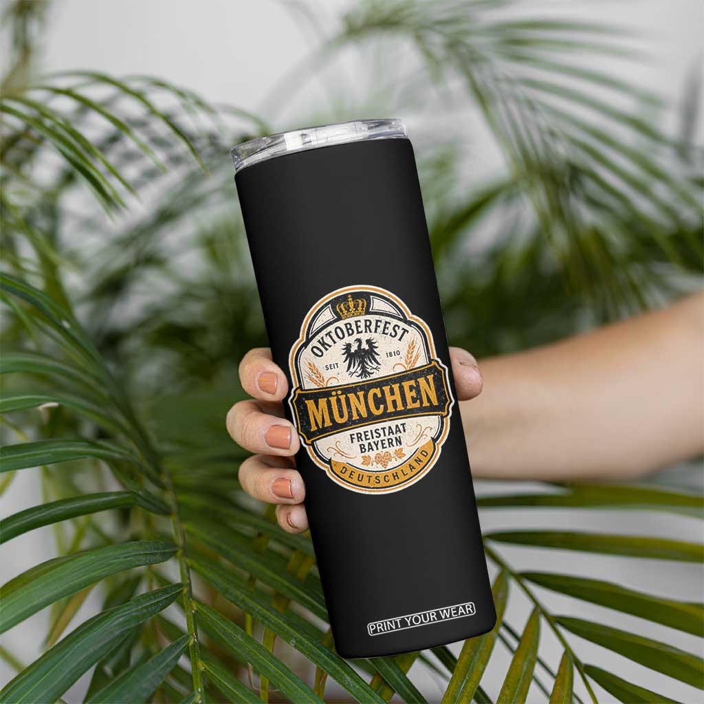 Oktoberfest Munchen Deutschland German Beer Festival Skinny Tumbler Freistaat Bayern Heraldic Eagle
