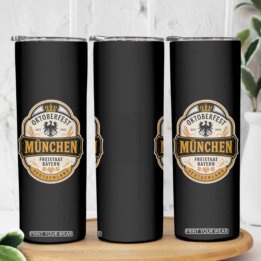 Oktoberfest Munchen Deutschland German Beer Festival Skinny Tumbler Freistaat Bayern Heraldic Eagle