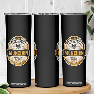 Oktoberfest Munchen Deutschland German Beer Festival Skinny Tumbler Freistaat Bayern Heraldic Eagle