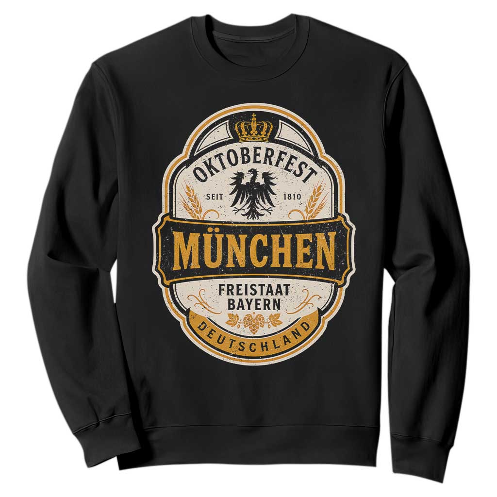 Oktoberfest Munchen Deutschland German Beer Festival Sweatshirt Freistaat Bayern Heraldic Eagle