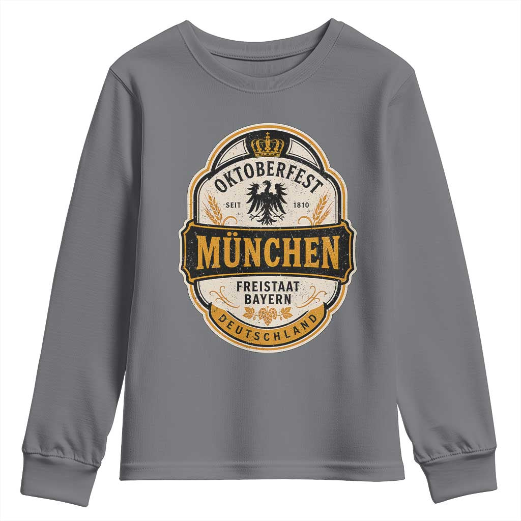 Oktoberfest Munchen Deutschland German Beer Festival Youth Sweatshirt Freistaat Bayern Heraldic Eagle