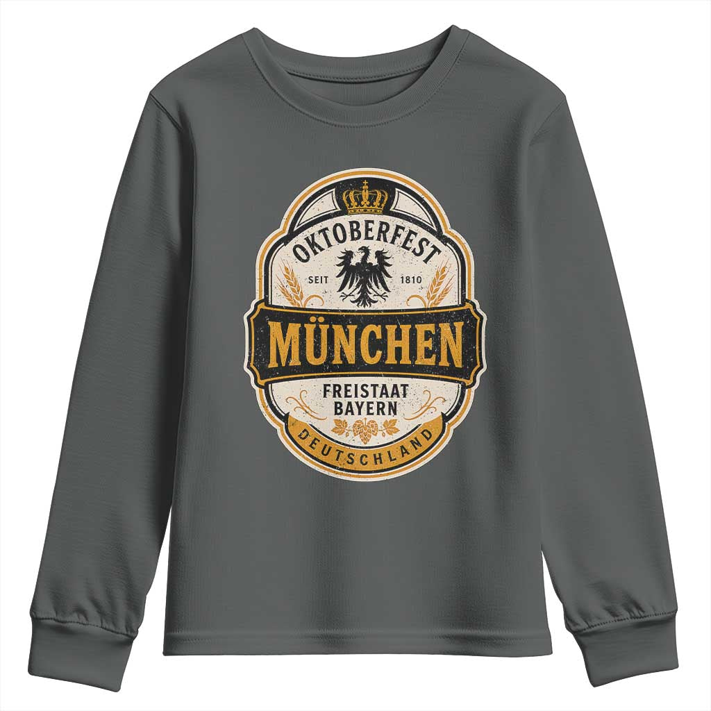 Oktoberfest Munchen Deutschland German Beer Festival Youth Sweatshirt Freistaat Bayern Heraldic Eagle
