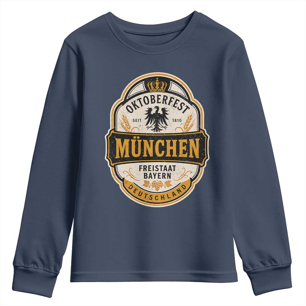 Oktoberfest Munchen Deutschland German Beer Festival Youth Sweatshirt Freistaat Bayern Heraldic Eagle