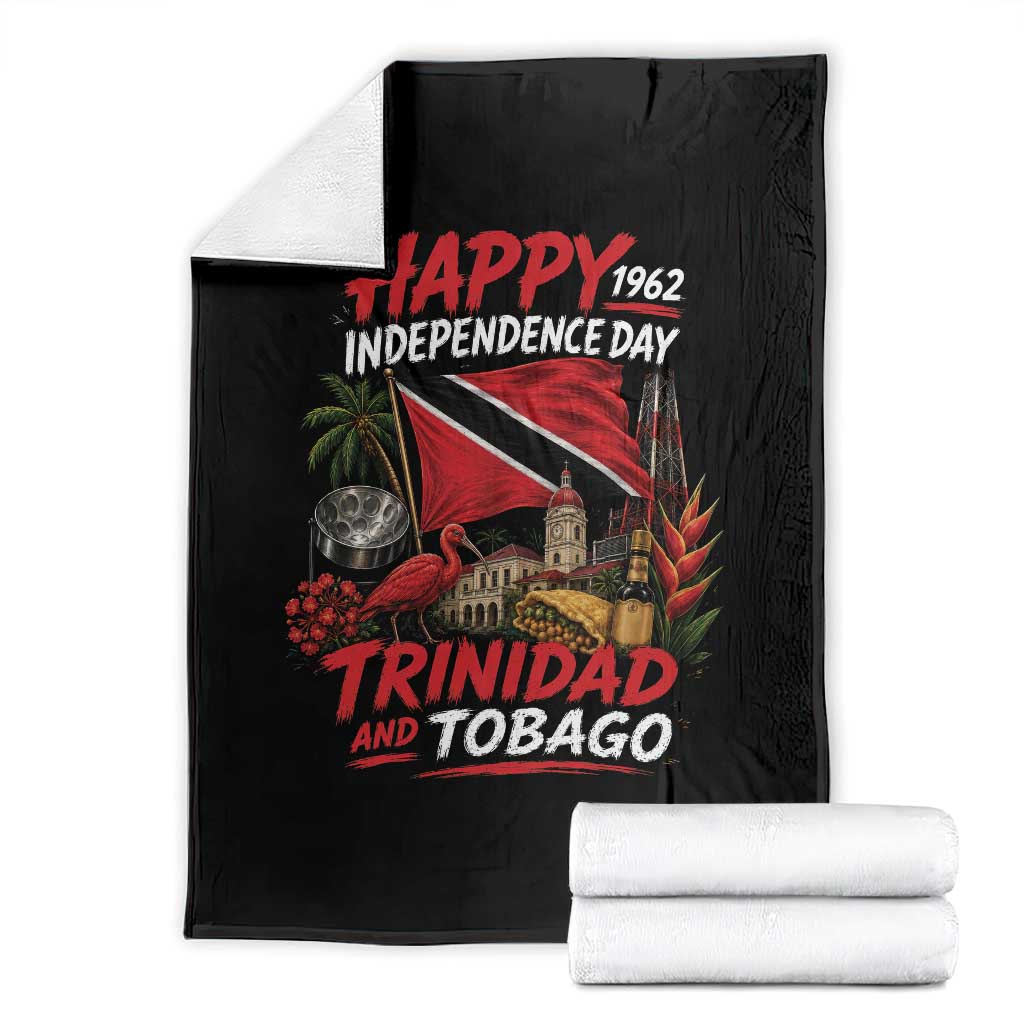 Trinidad And Tobago Independence Day Throw Blanket Trinidadian Heritage Steelpan Scarlet Ibis