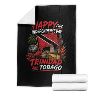 Trinidad And Tobago Independence Day Throw Blanket Trinidadian Heritage Steelpan Scarlet Ibis