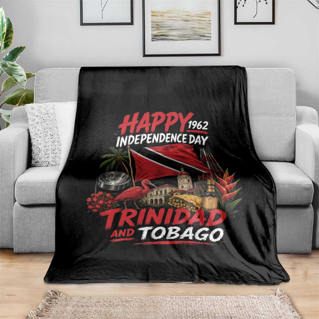 Trinidad And Tobago Independence Day Throw Blanket Trinidadian Heritage Steelpan Scarlet Ibis
