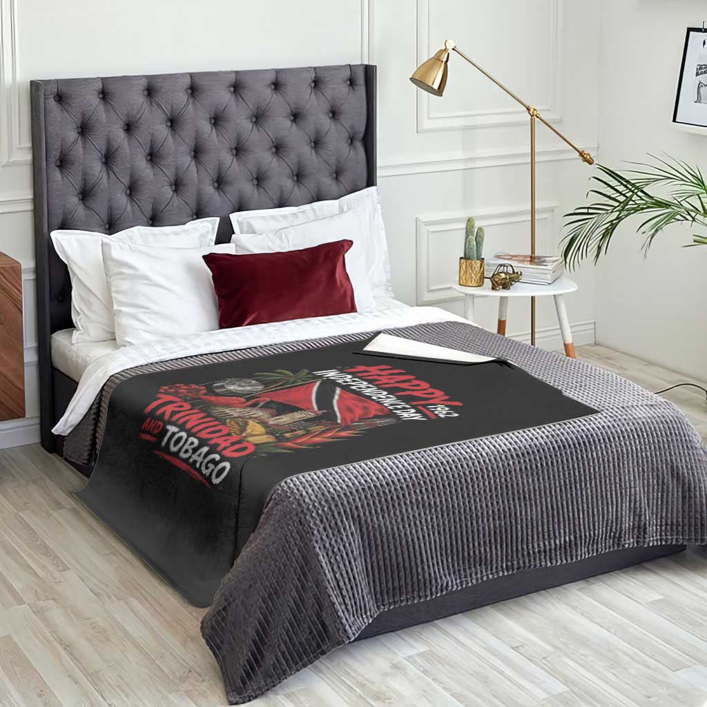 Trinidad And Tobago Independence Day Throw Blanket Trinidadian Heritage Steelpan Scarlet Ibis