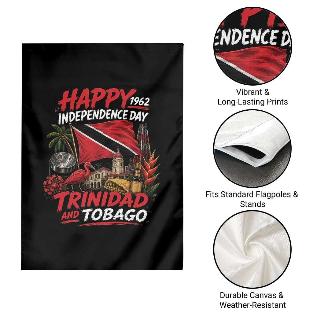 Trinidad And Tobago Independence Day Garden Flag Trinidadian Heritage Steelpan Scarlet Ibis