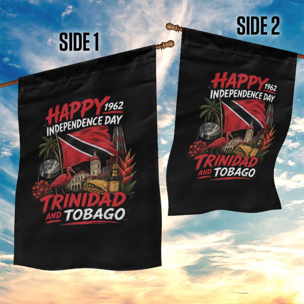 Trinidad And Tobago Independence Day Garden Flag Trinidadian Heritage Steelpan Scarlet Ibis