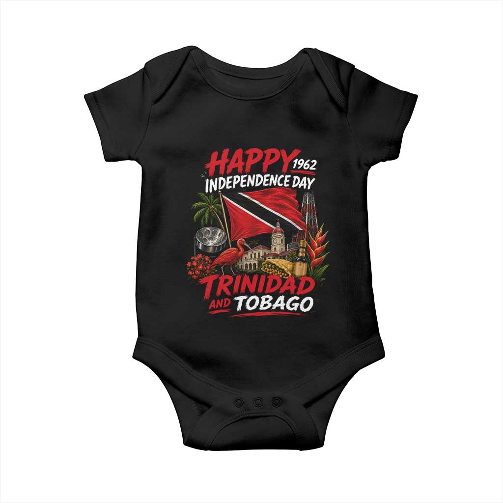 Trinidad And Tobago Independence Day Baby Onesie Trinidadian Heritage Steelpan Scarlet Ibis