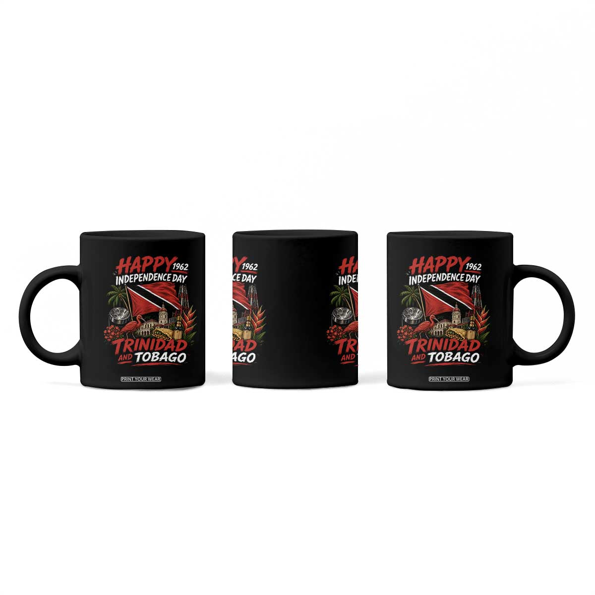 Trinidad And Tobago Independence Day Coffee Mug Trinidadian Heritage Steelpan Scarlet Ibis