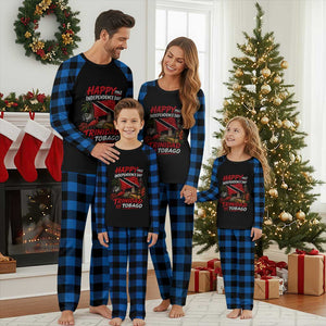Trinidad And Tobago Independence Day Plaid Pajama Set Trinidadian Heritage Steelpan Scarlet Ibis