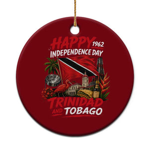 Trinidad And Tobago Independence Day Ceramic Ornament Trinidadian Heritage Steelpan Scarlet Ibis