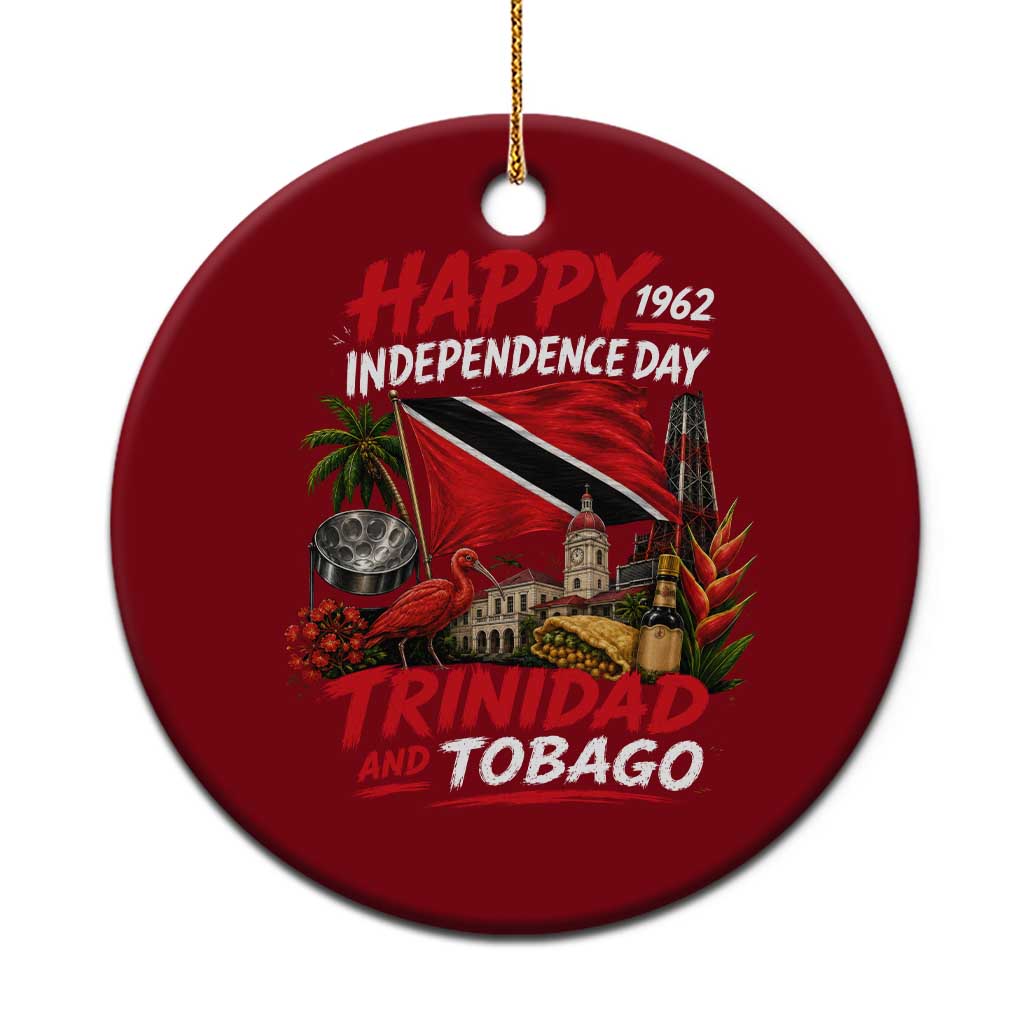 Trinidad And Tobago Independence Day Ceramic Ornament Trinidadian Heritage Steelpan Scarlet Ibis TS11 1pc Red Print Your Wear