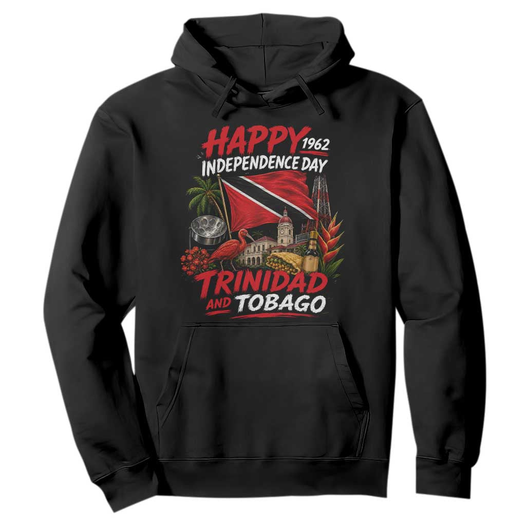 Trinidad And Tobago Independence Day Hoodie Trinidadian Heritage Steelpan Scarlet Ibis TS11 Black Print Your Wear