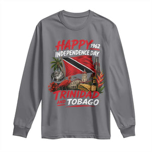 Trinidad And Tobago Independence Day Long Sleeve Shirt Trinidadian Heritage Steelpan Scarlet Ibis