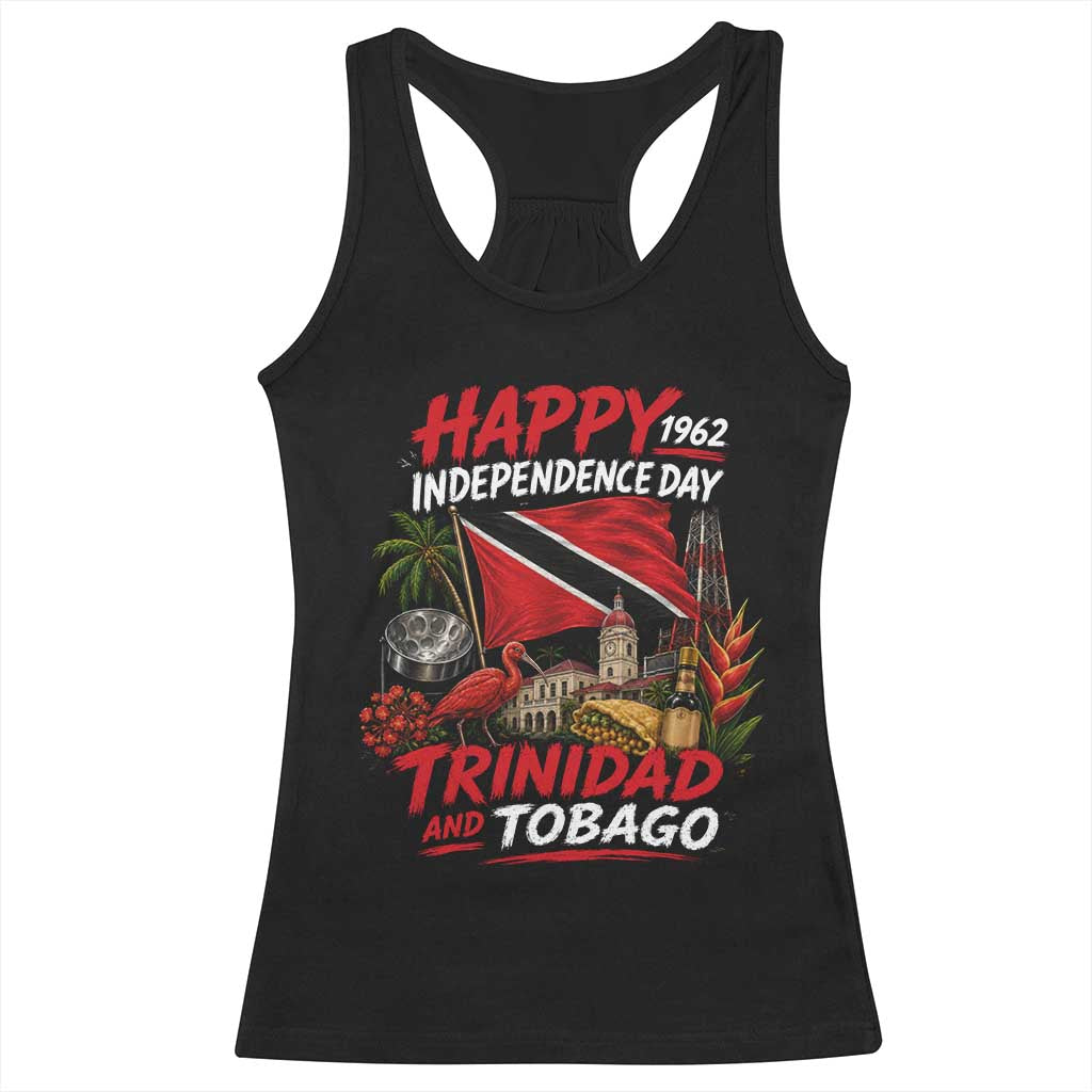 Trinidad And Tobago Independence Day Racerback Tank Top Trinidadian Heritage Steelpan Scarlet Ibis
