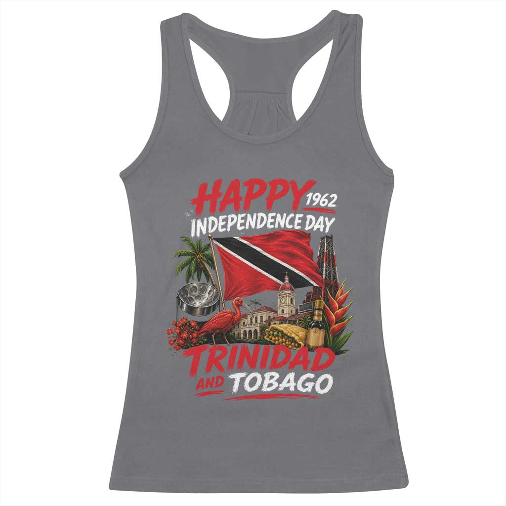 Trinidad And Tobago Independence Day Racerback Tank Top Trinidadian Heritage Steelpan Scarlet Ibis