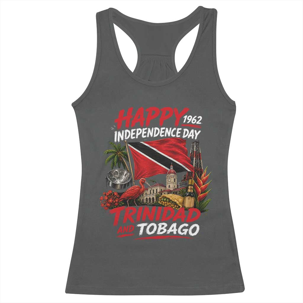 Trinidad And Tobago Independence Day Racerback Tank Top Trinidadian Heritage Steelpan Scarlet Ibis
