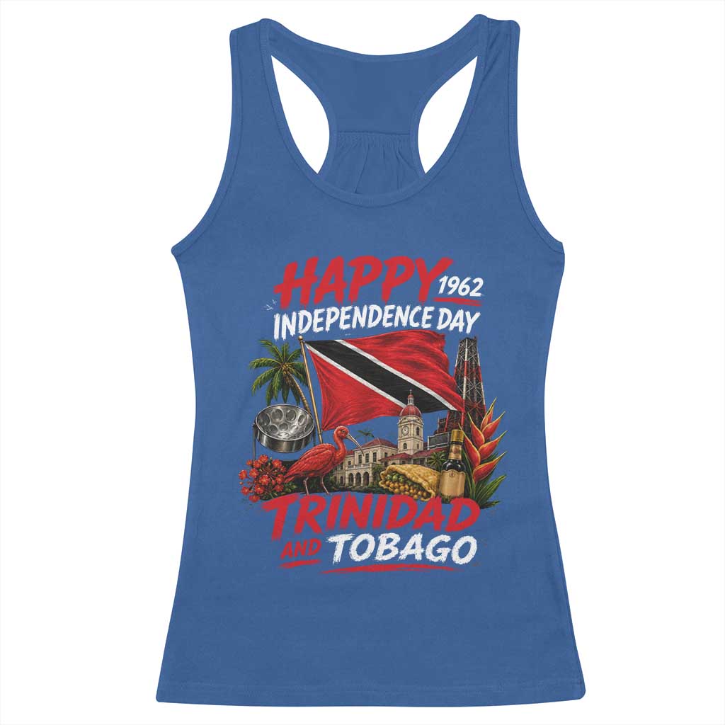 Trinidad And Tobago Independence Day Racerback Tank Top Trinidadian Heritage Steelpan Scarlet Ibis
