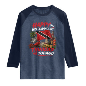 Trinidad And Tobago Independence Day Raglan Shirt Trinidadian Heritage Steelpan Scarlet Ibis